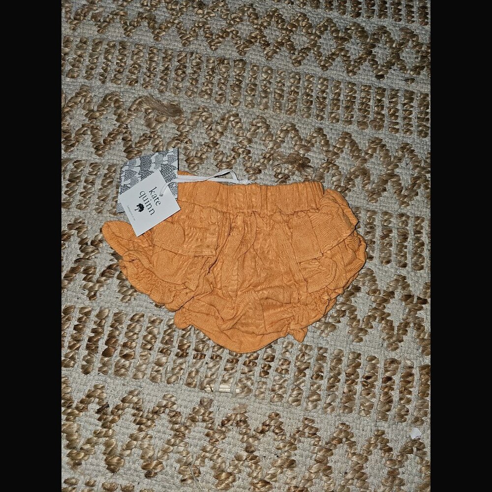 Kate Quinn Orange Ruffled Shorts 0-3 Months NWT